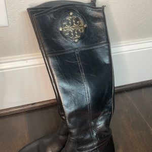 TORY BURCH
Leather Embroidered Accent Riding Boots